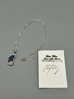 Handgefertigte Sterlingsilber Lake Tahoe Halskette und Anhänger von Paul Ely
