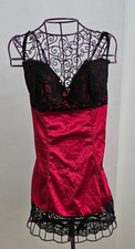Fredericks of Hollywood Women's Chemise Lace Slip Nighty vintage Black SZ Large