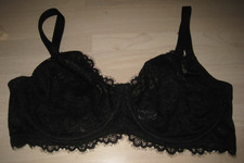 HSIA Women's Black Sheer Lace Unlined Underwire Bra 38DDD