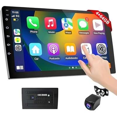 9'' Double 2 DIN Android15 Carplay Car Stereo Radio GPS BT IPS Touch Screen 4+64G