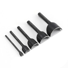 6 Pcs Half-Round Punch Set,Black Carbon Steel Leather Craft Tools,Leather Hole P