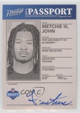 2022 Panini Prestige NFL Passport Signatures John Metchie III #NPS-JM Auto 0b4t