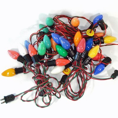Christmas C9 Light Strings Lot 29 Lights Plus Extra Bulbs