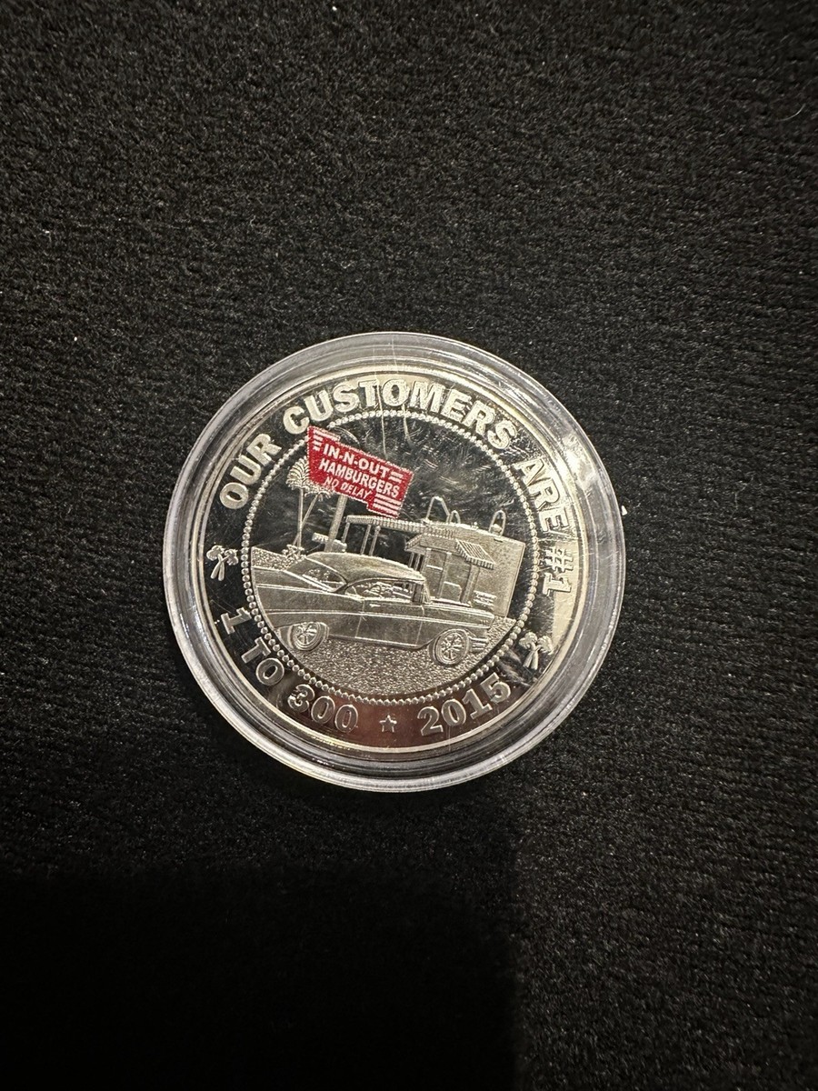 In-N-Out Burger 300th Silver Burger Coin Special Edition Sealed