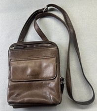 Fossil Mini Crossbody Shoulder Bag Vintage Leather Brown Zipper Pockets