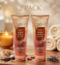 2 PACK - Bath Body Works Warm Vanilla SugarUltimate Hydration Body Cr 8 fl oz
