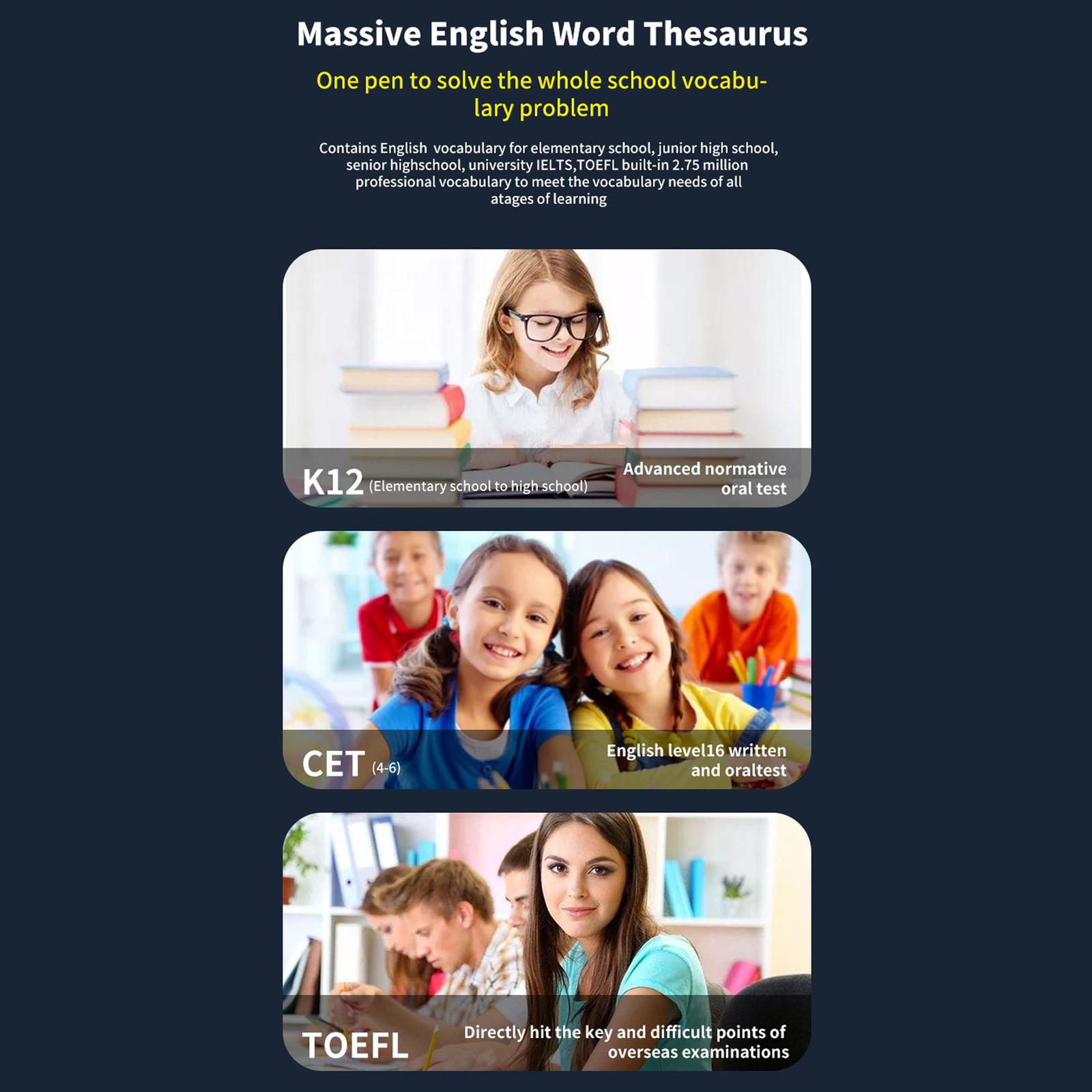 Scan Translator Pen 3.71in Screen 112 Languages Translation Dictionary Pen New