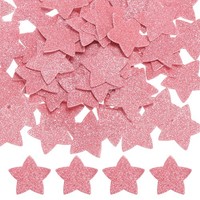 "1,8\"X1,8\" Stern Aufkleber 120 Stk. Eva Glitzer Rosa"