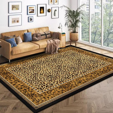Large Brown Leopard Area Rug 5x8 Washable Non-slip Cheetah Print Carpet Large Brown Leopard Area Rug 5x8 Washable Non-slip Cheetah Print Carpet
