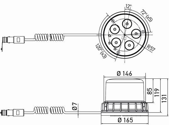 HELLA 2XD 012 984-101 ROTATING BEACON