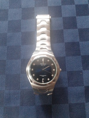 Armitron Diamond Y121E Herren blaues Zifferblatt Edelstahl Uhr Con Brillantini 