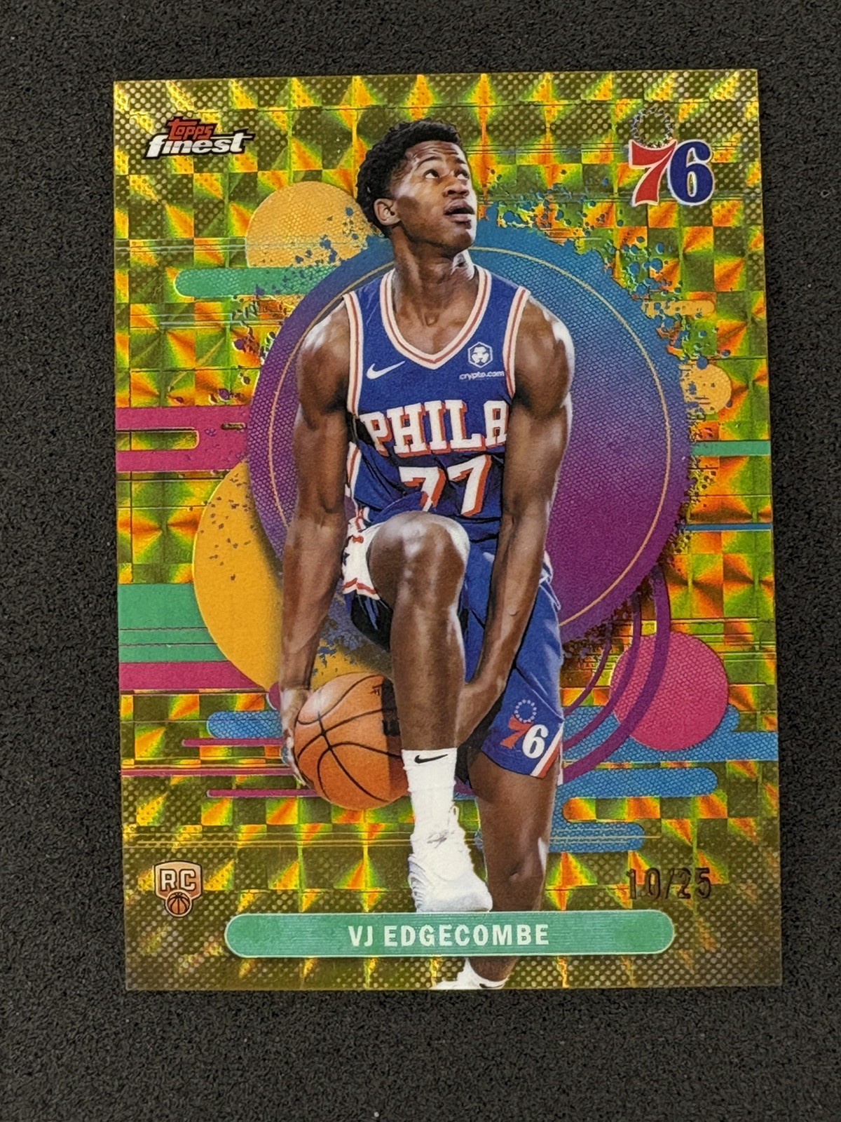 2025-26 Topps Finest VJ Edgecombe #103 Uncommon Gold Geo Refractor RC /25 📈💸