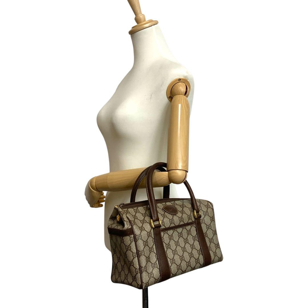 Gucci Mini Boston Bag in GG PVC Leather Small Vintage Crossbody