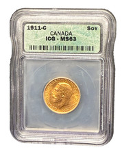 Canada 1911 C Gold 1 Sovereign ICG MS63 George V