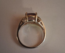 Large Amethyst Sterling Silver 925 Ring Size 6.75-7