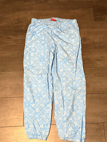 Supreme, Supreme Blue/White Paisley bandanna Jogger Pants Size S