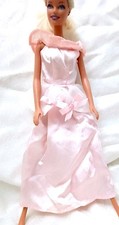B1178 - BARBIE 90s abito lungo principessa rosa con chiffon e fiocchi