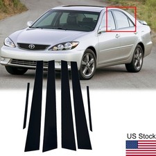 For 2002-2006 Toyota Camry 6pcs Glossy Black Pillar Post Window Door Trim Covers