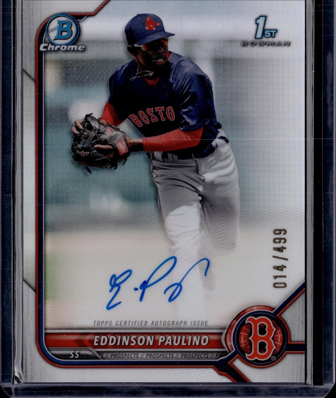2022 Bowman Chrome Eddinson Paulino 1st Bowman Refractor Auto 014/499