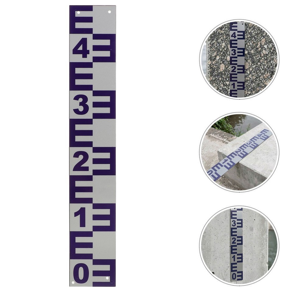 Advanced Level Stream Images Reflective Aluminum Water Gauge for Outdoor Pool and River Water Level ...