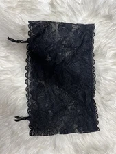 New Vintage 2008 VICTORIAS SECRET Angels lace thong garter belt skirt Black