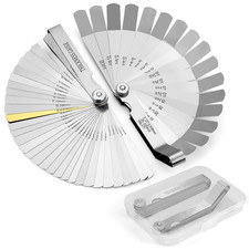 2Pcs High-Precision Feeler Gauge Set - 32-Blade Straight and 16-Blade Offset Fil
