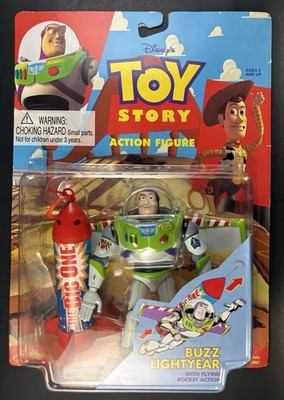 Vintage New Disney TOY STORY Buzz Lightyear w/ Flying Rocket Action 1995