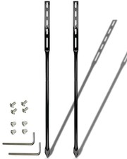 2 Pack Heavy Duty Metal Sign Stakes Black Steel 35 Inch Ground Mounting Kit