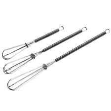 Chef Craft Classic Mini Sturdy Whisk, 5.5, 7, 9, inch 3 piece set, Chrome