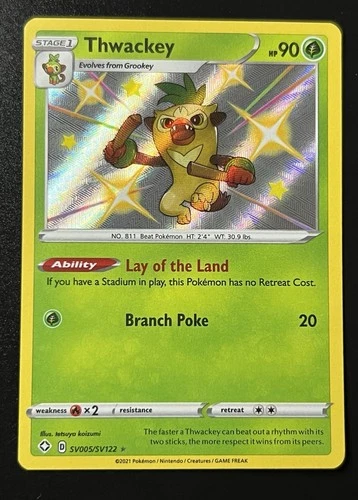 Thwackey Shining Fates: Shiny Vault SV005/SV122 Pokemon TCG