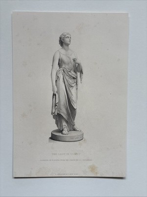 Antike Gravur Frauenfigur John Milton s Maske Comus neoklassizistische Eleganz
