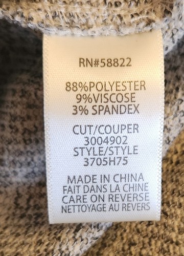 NWT MAX STUDIO Ribbed Dolman Ruched Sleeve Sweater Shirt Top in Oat/Blk; Small - Picture 5 of 5