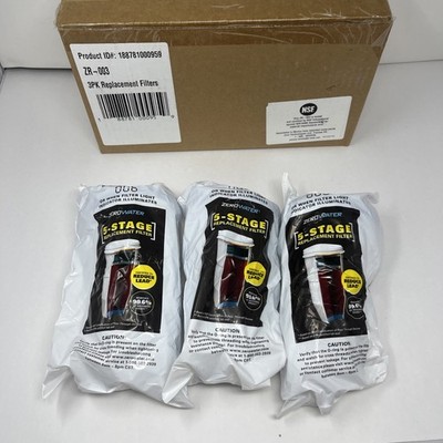 SEALED 3 Pack Zerowater 5 Stage Advanced Filtration Replacement Filters ZR-003
