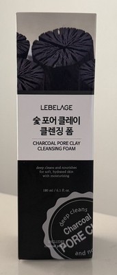 LEBELAGE Charcoal Pore Clay Cleansing Foam 180ml Korean Face Wash Cleanser