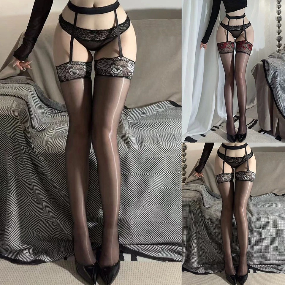 Stylische Strumpfhalter Strümpfe mit aufwendigen Spitzendetails perfekt für Da - Bild 4 von 4