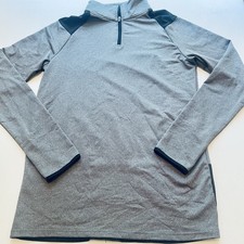 Champion Youth Boy's 1/4 Zip Pullover Gray Black Sweatshirt Top Size XL 16/18