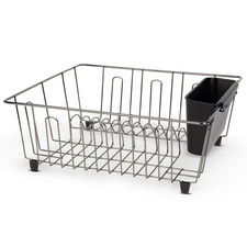 Mainstays Small Dish Drainer Rack - Chrome/Black