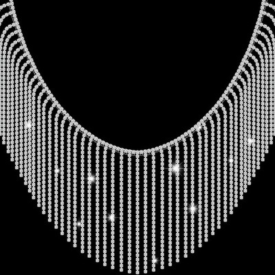 2 Yard Rhinestone Fringe Trim Ribbon Tassel Chain Diamond Silver 