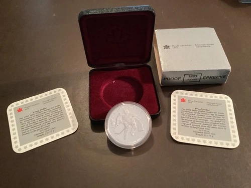 1993 Royal Canadian Mint 100th Stanley Cup Silver Proof Dollar