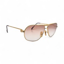 Authentic Cartier Santos Vintage Aviators - Gold Wires Light Brown Lenses 80s 