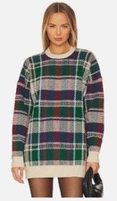 Show Me Your MUMU Ember Tunic Sweater Dress Holiday Plaid Size Medium