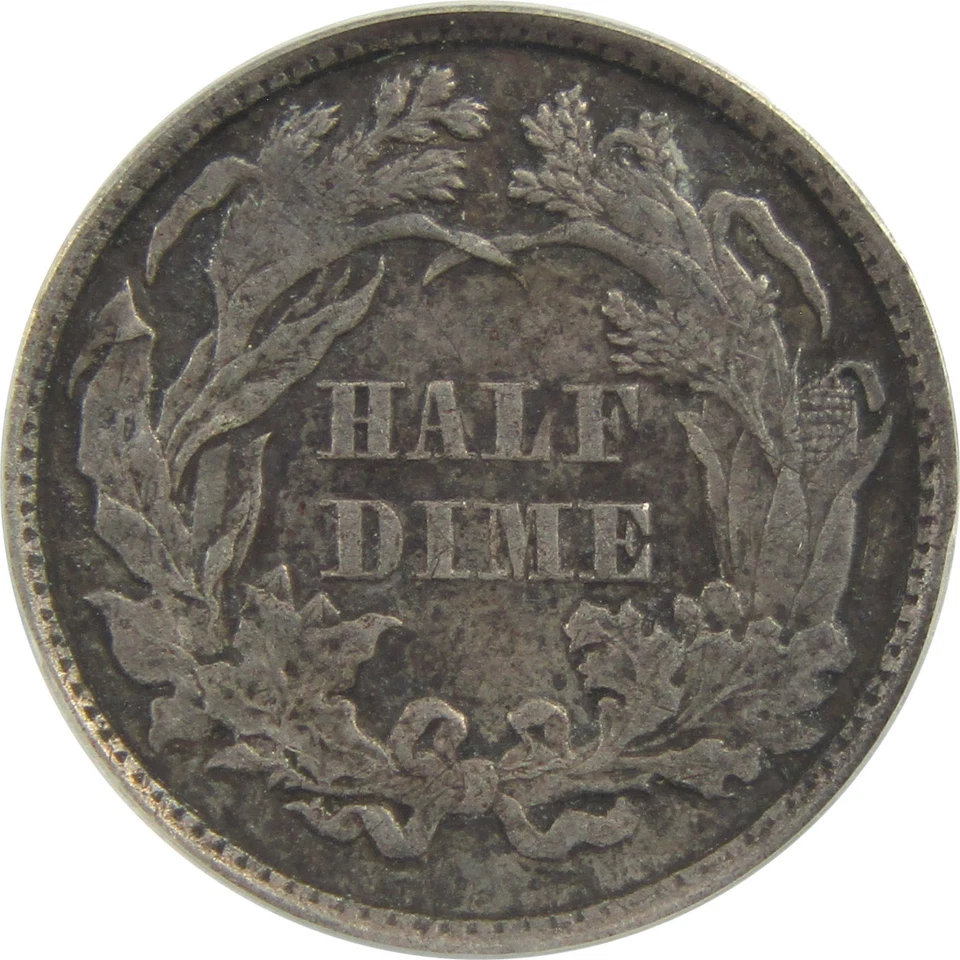 1871 Seated Liberty Half Dime AU 50 Details ANACS Silver SKU:I22320 - Image 4 of 4