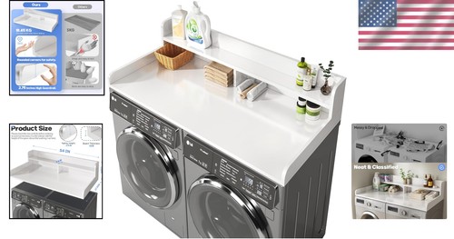 2-Tier Laundry Countertop Cover - White - Picture 2 of 10