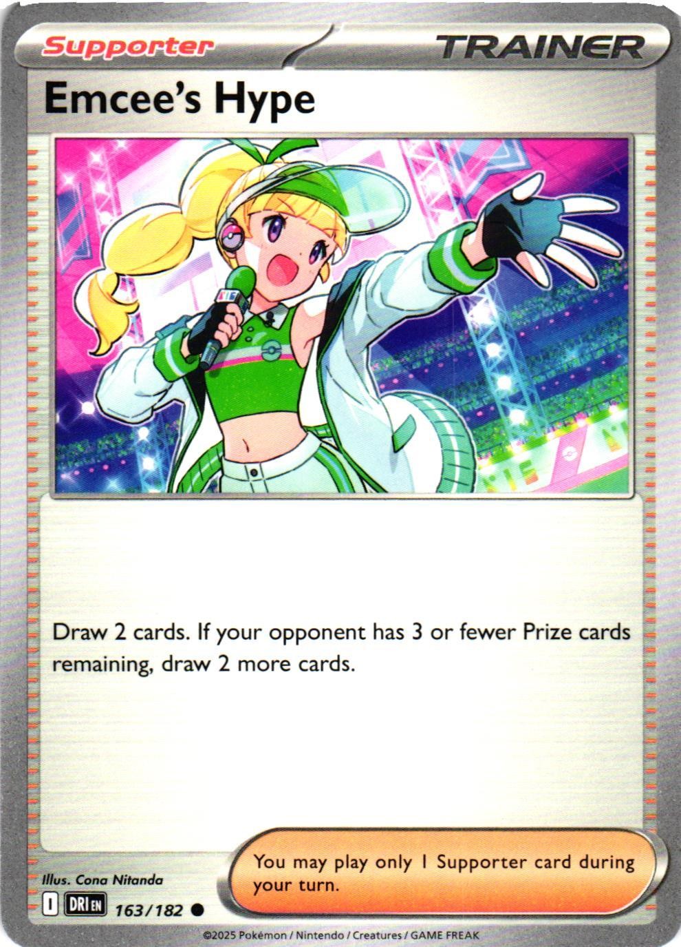 Emcee's Hype - 163/182 Non-Holo SV10: Destined Rivals 163/182 NM Common