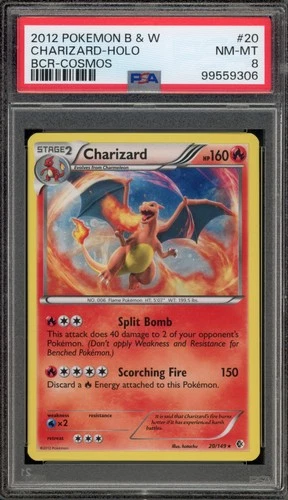 Pokemon Charizard Boundaries Crossed Holo Rare #20 PSA 8