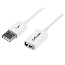 Image of StarTech Cable 3m USB A to USB A 2.0 White USBEXTPAA3MW
