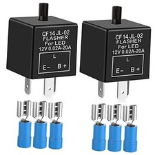 2 pieces 12V 3 Pin Electronic LED Flasher Relay 0.1W-150W c/m Black-12v