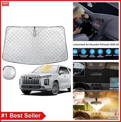 Windshield Sun Shade 4 Layer Foldable Front Window UV Block for SUV