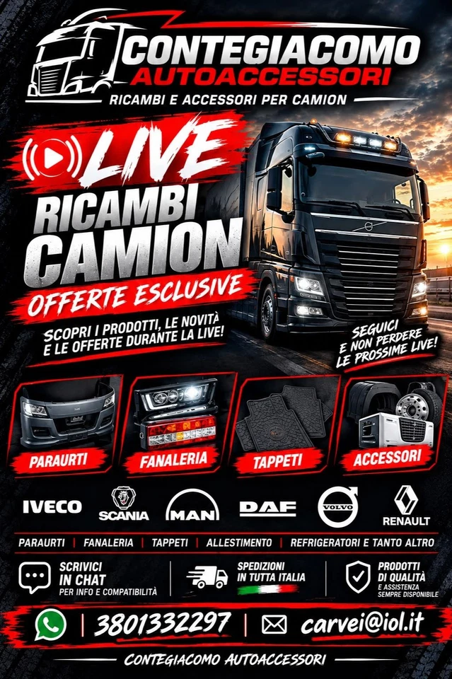 LIVE RICAMBI CAMION / OFFERTE & NOVITA' CONTEGIACOMO