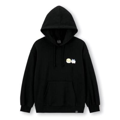 Chiikawa GU Hoodie Black Hachiware Sea Otter Sweatshirt L Chiikawa GU Hoodie Black Hachiware Sea Otter Sweatshirt L